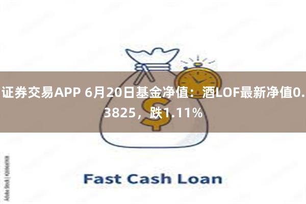 证券交易APP 6月20日基金净值：酒LOF最新净值0.3825，跌1.11%