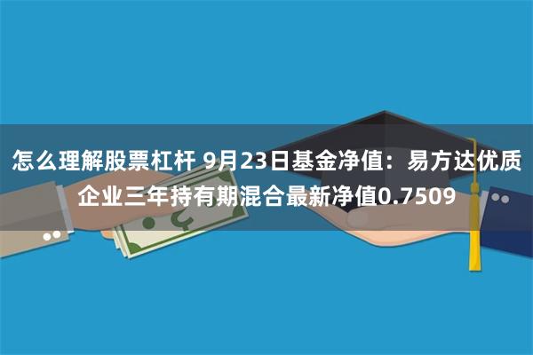 怎么理解股票杠杆 9月23日基金净值：易方达优质企业三年持有期混合最新净值0.7509