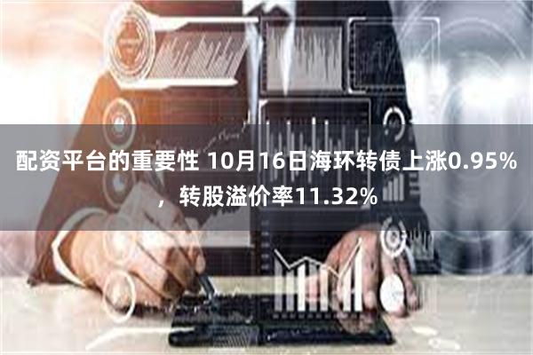 配资平台的重要性 10月16日海环转债上涨0.95%，转股溢价率11.32%